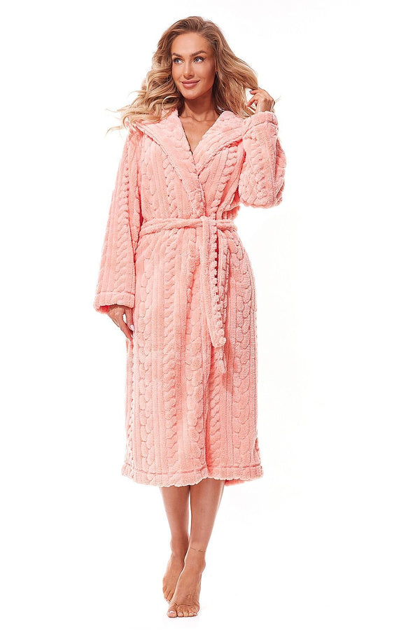 Peignoir à capuche matelassé pour femme