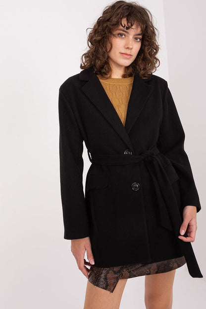 Manteau lisse classique pour femme avec fermeture à boutons