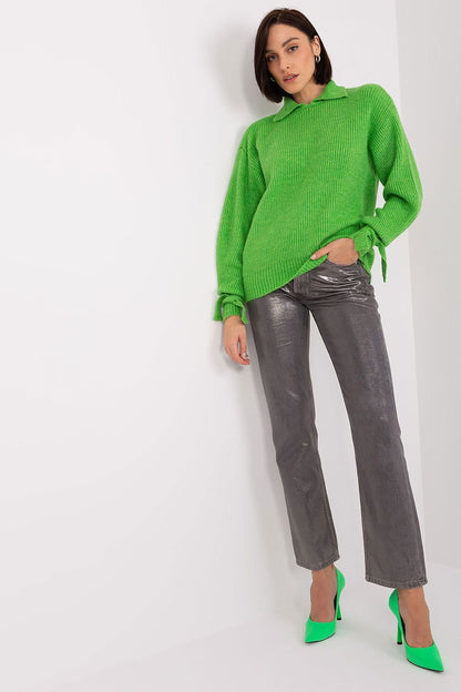 Versatile Sweater with Transformable Collar and Decorative Cuffs