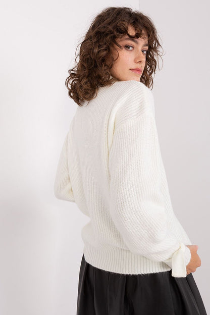 Versatile Sweater with Transformable Collar and Decorative Cuffs