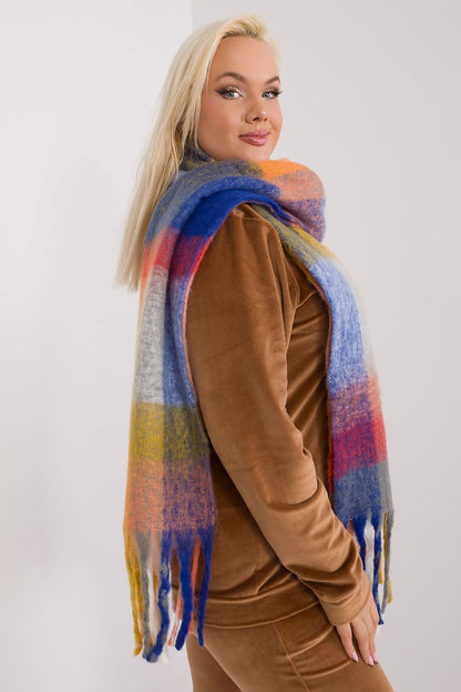 Colorful Plaid Long Scarf with Tassels for Fall and Winter