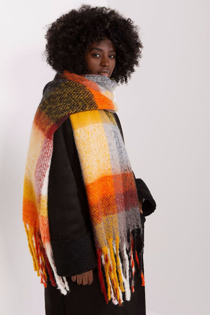 Colorful Plaid Long Scarf with Tassels for Fall and Winter