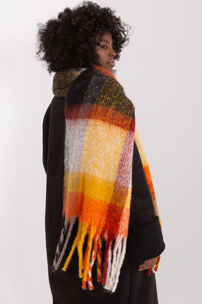 Colorful Plaid Long Scarf with Tassels for Fall and Winter