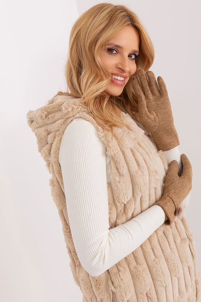 Elegant Women's Knitted Gloves – Decorative Pompoms & Touchscreen Finger