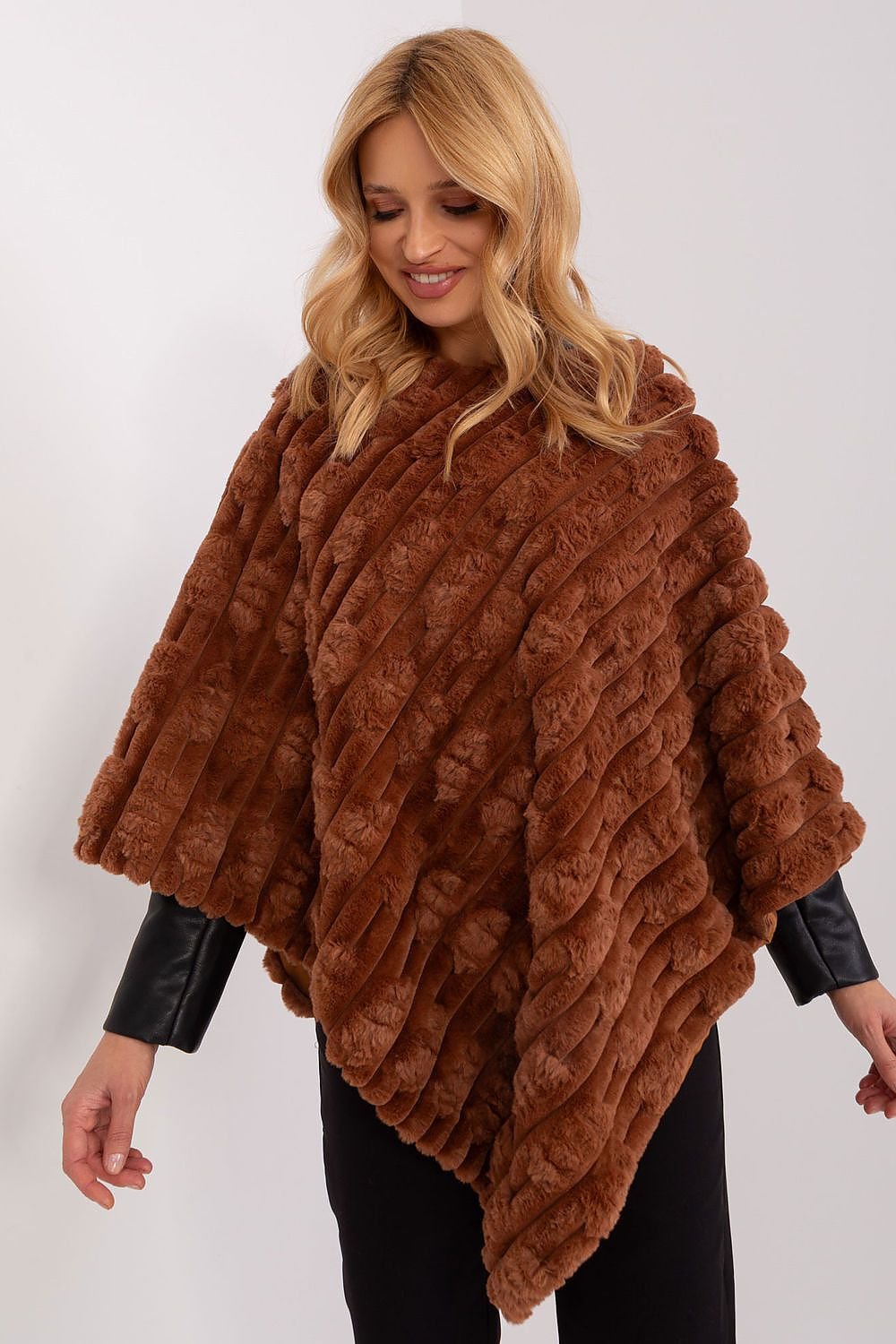 Poncho texturé coupe décontractée