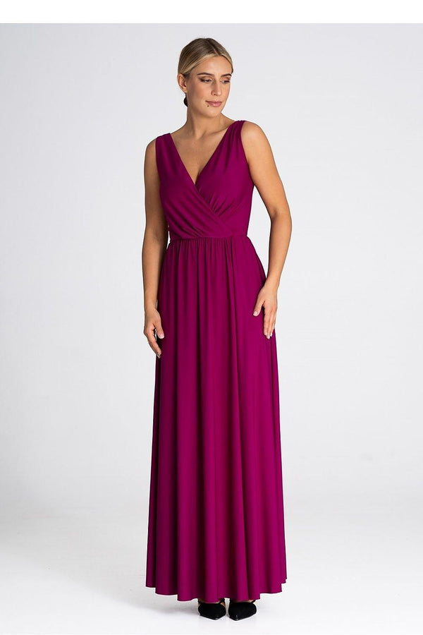 V-Neck Statement Dress with Front Slit - Ludowika 
