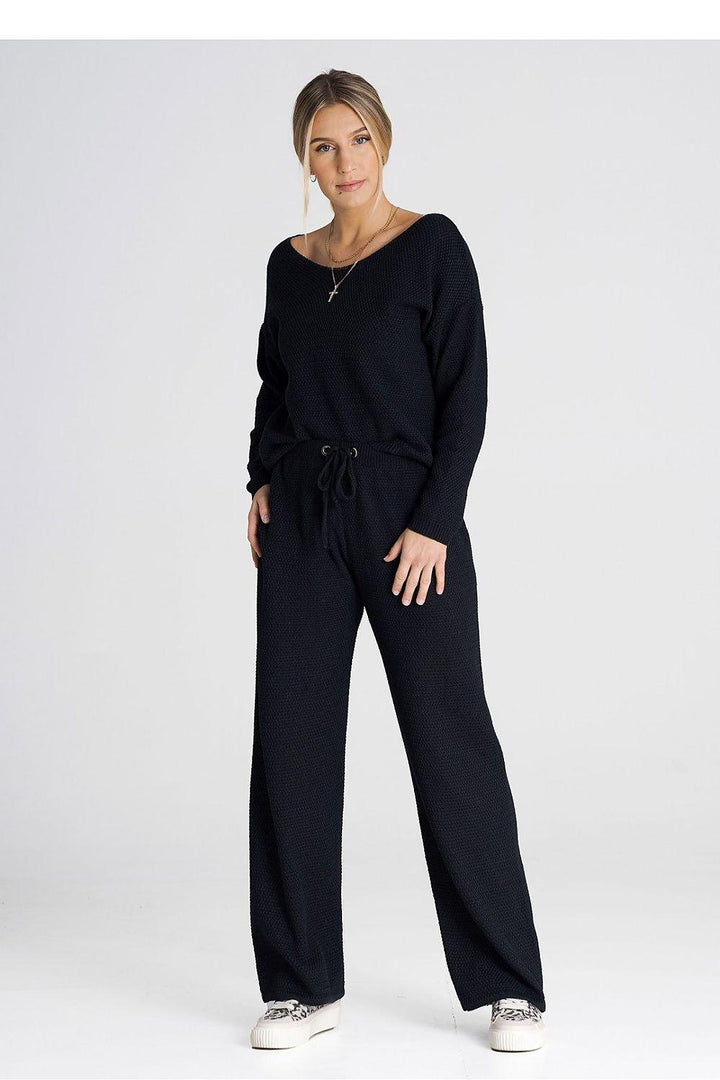 Sweatshirt & Tie-Waist Pants Set - Ludowika 