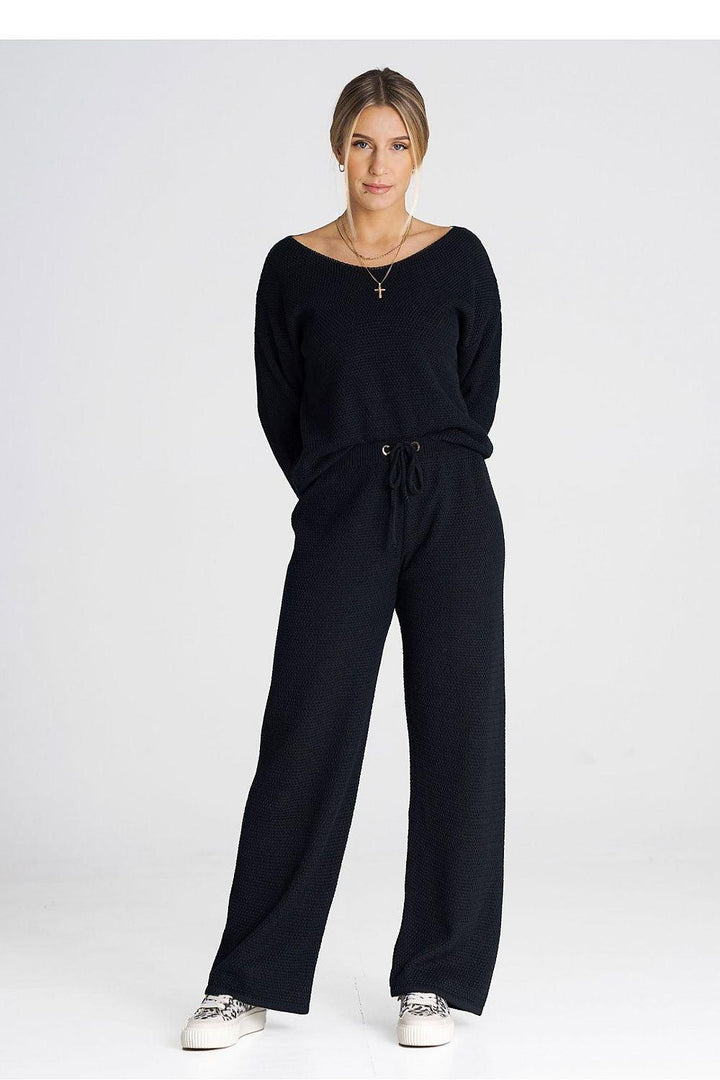 Sweatshirt & Tie-Waist Pants Set - Ludowika 
