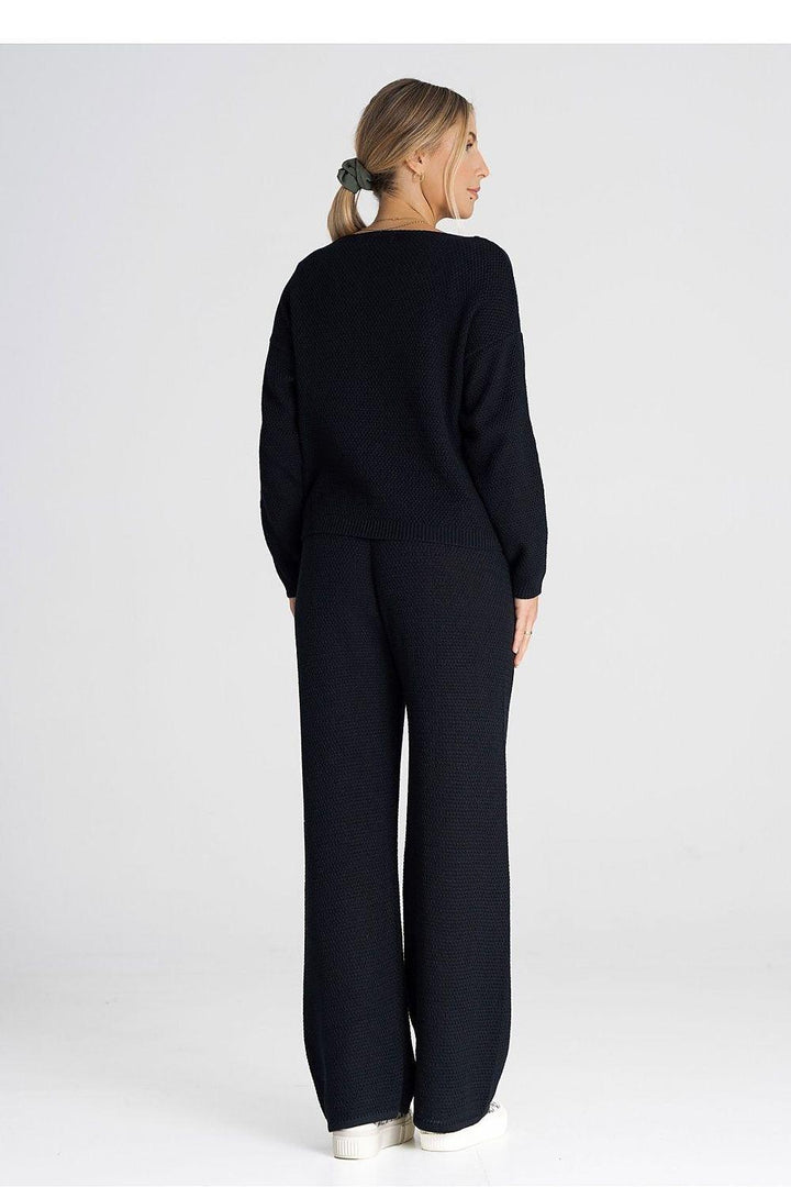 Sweatshirt & Tie-Waist Pants Set - Ludowika 