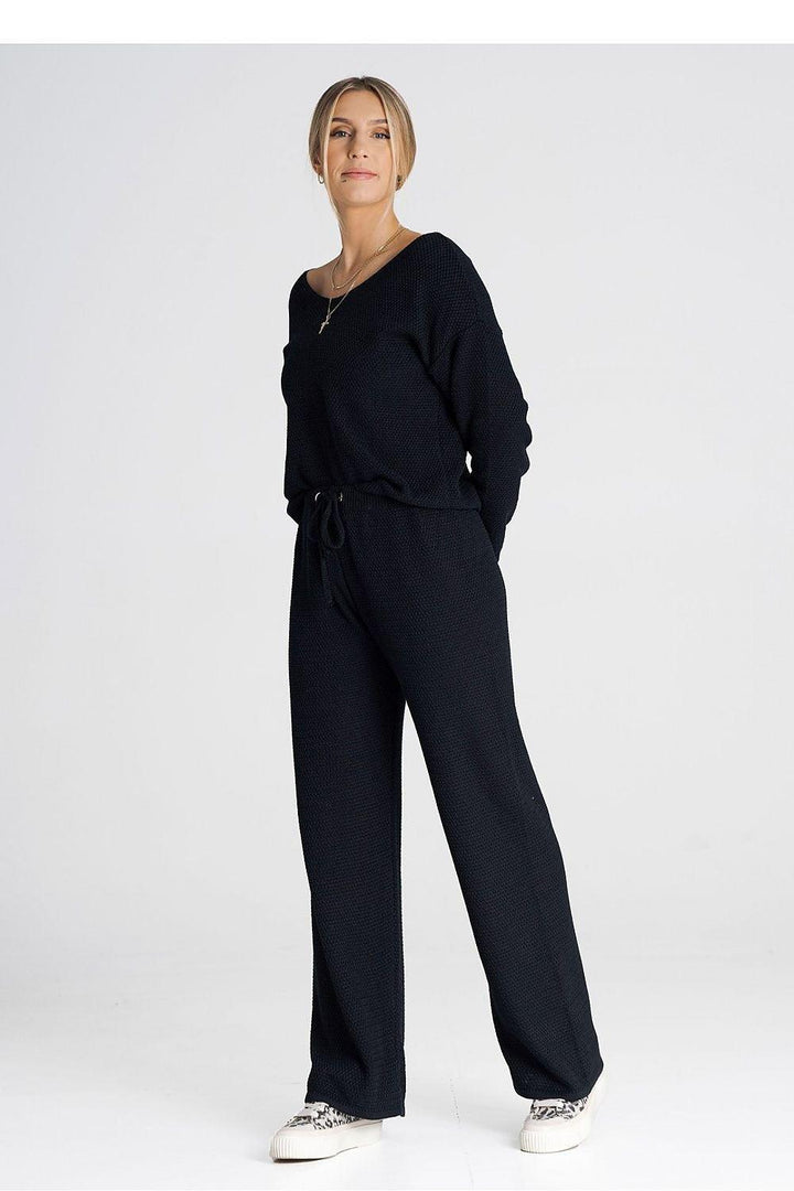 Sweatshirt & Tie-Waist Pants Set - Ludowika 