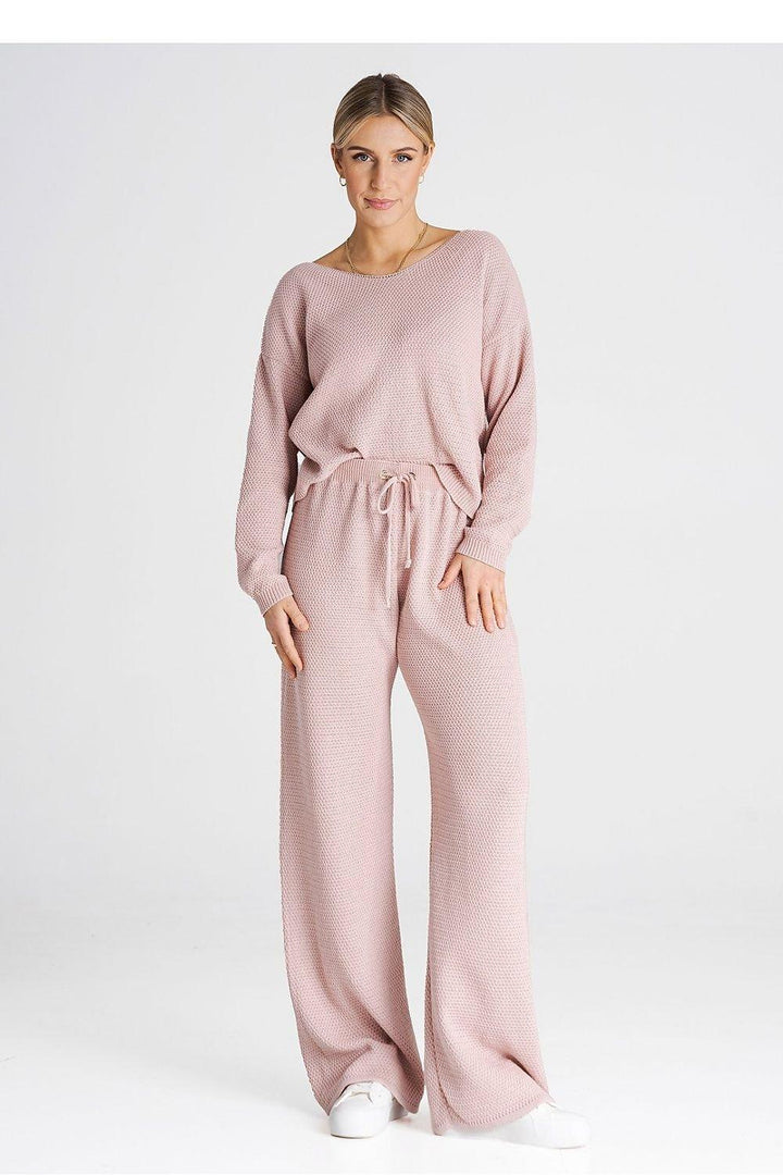 Sweatshirt & Tie-Waist Pants Set - Ludowika 