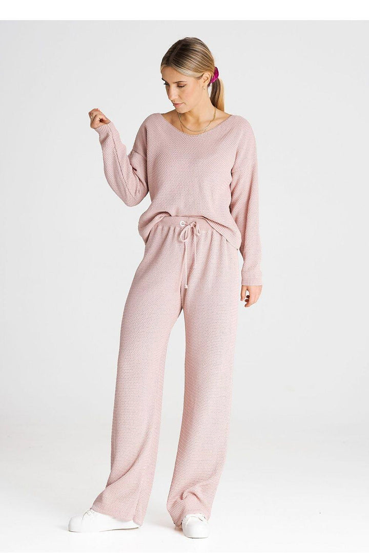 Sweatshirt & Tie-Waist Pants Set - Ludowika 