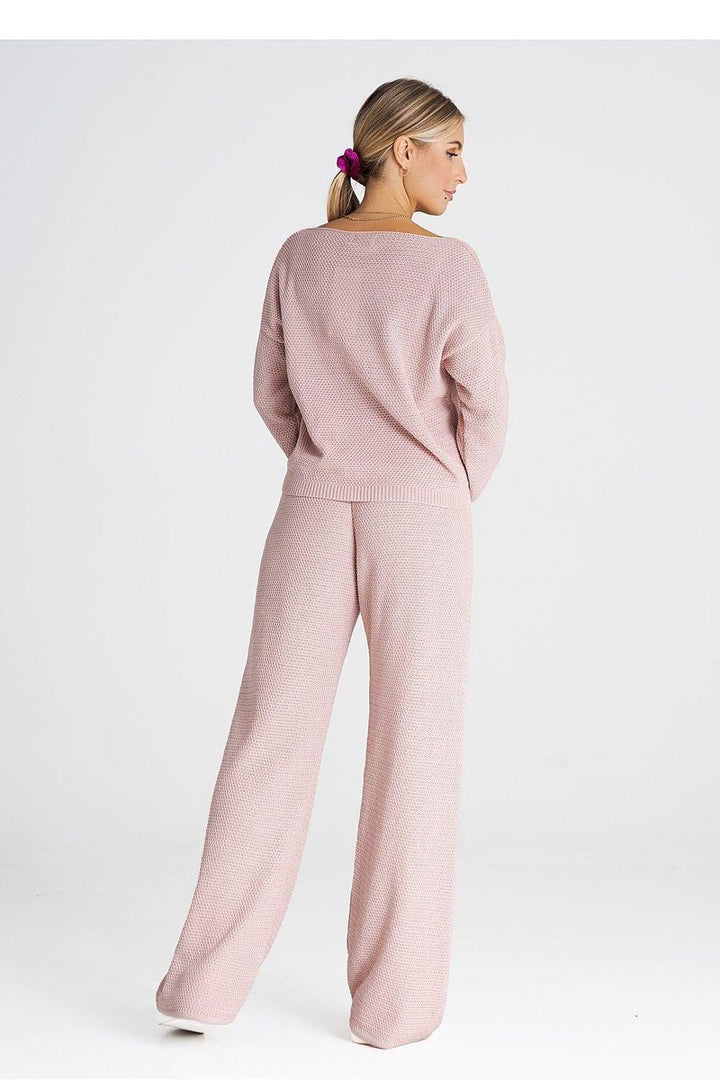 Sweatshirt & Tie-Waist Pants Set - Ludowika 
