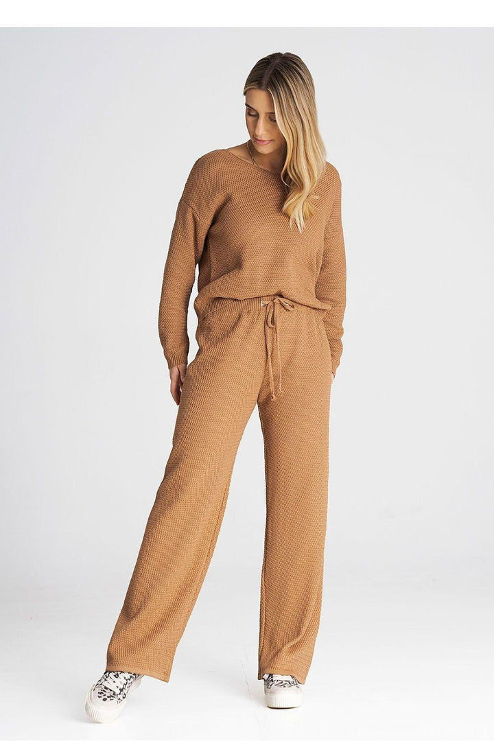 Sweatshirt & Tie-Waist Pants Set - Ludowika 