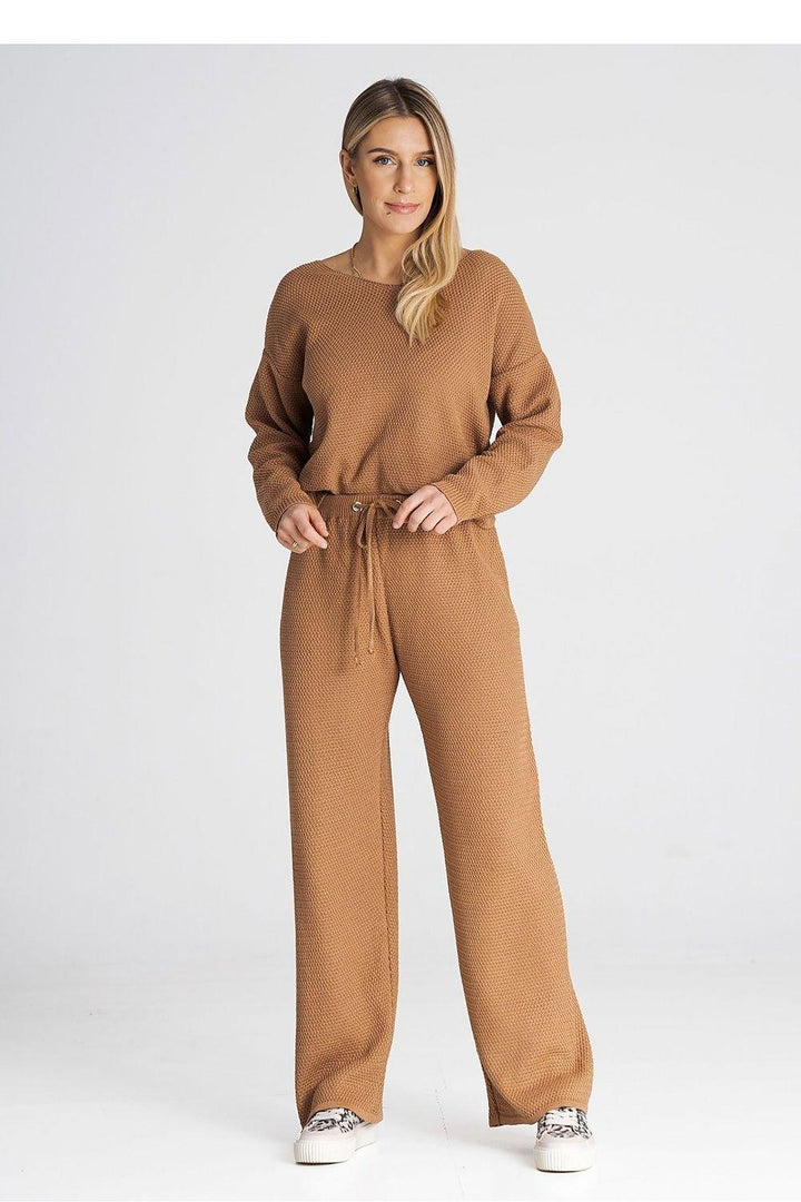 Sweatshirt & Tie-Waist Pants Set - Ludowika 