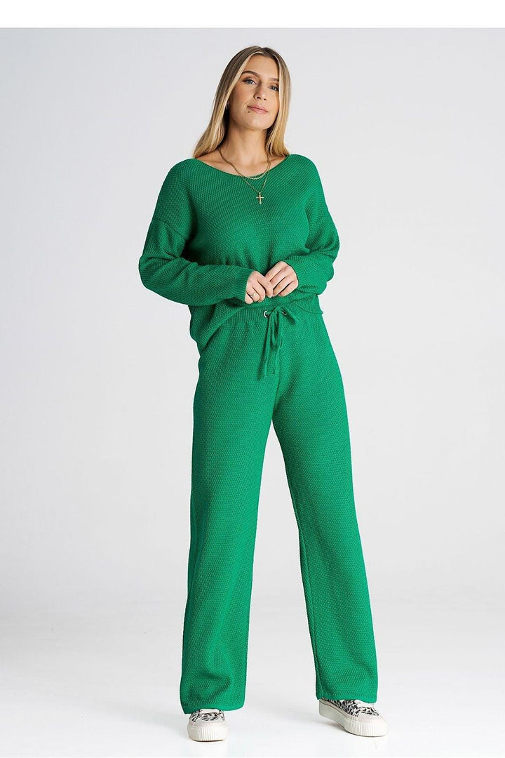 Sweatshirt & Tie-Waist Pants Set - Ludowika 