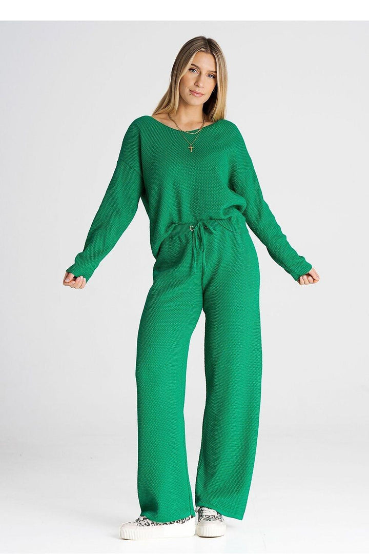 Sweatshirt & Tie-Waist Pants Set - Ludowika 
