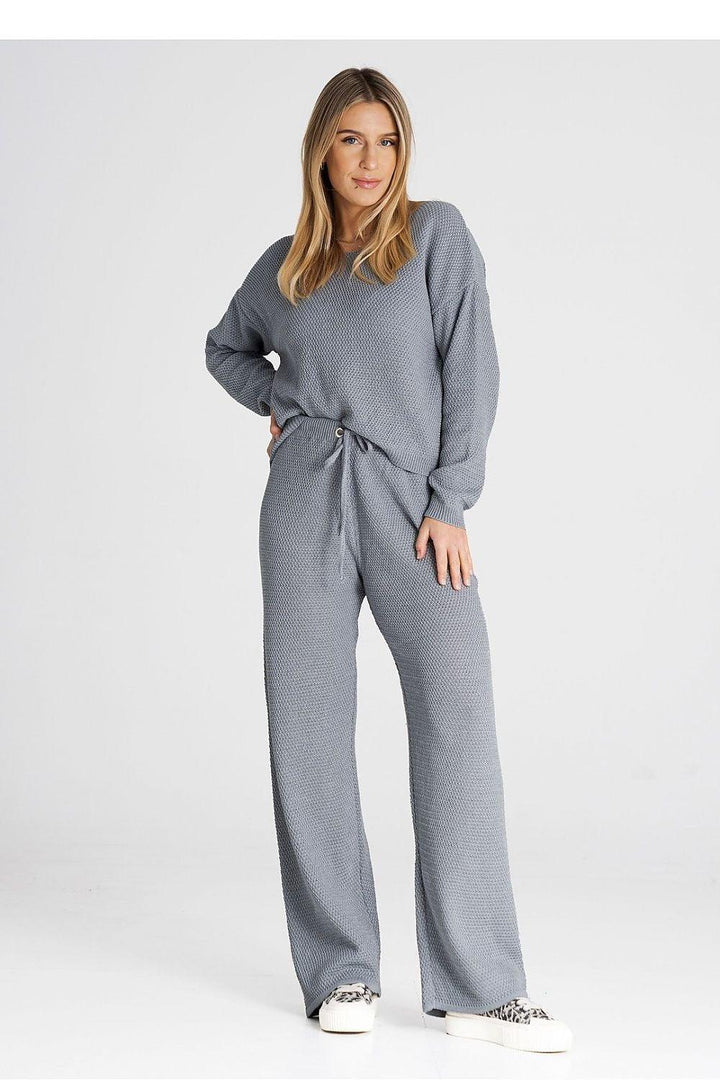 Sweatshirt & Tie-Waist Pants Set - Ludowika 