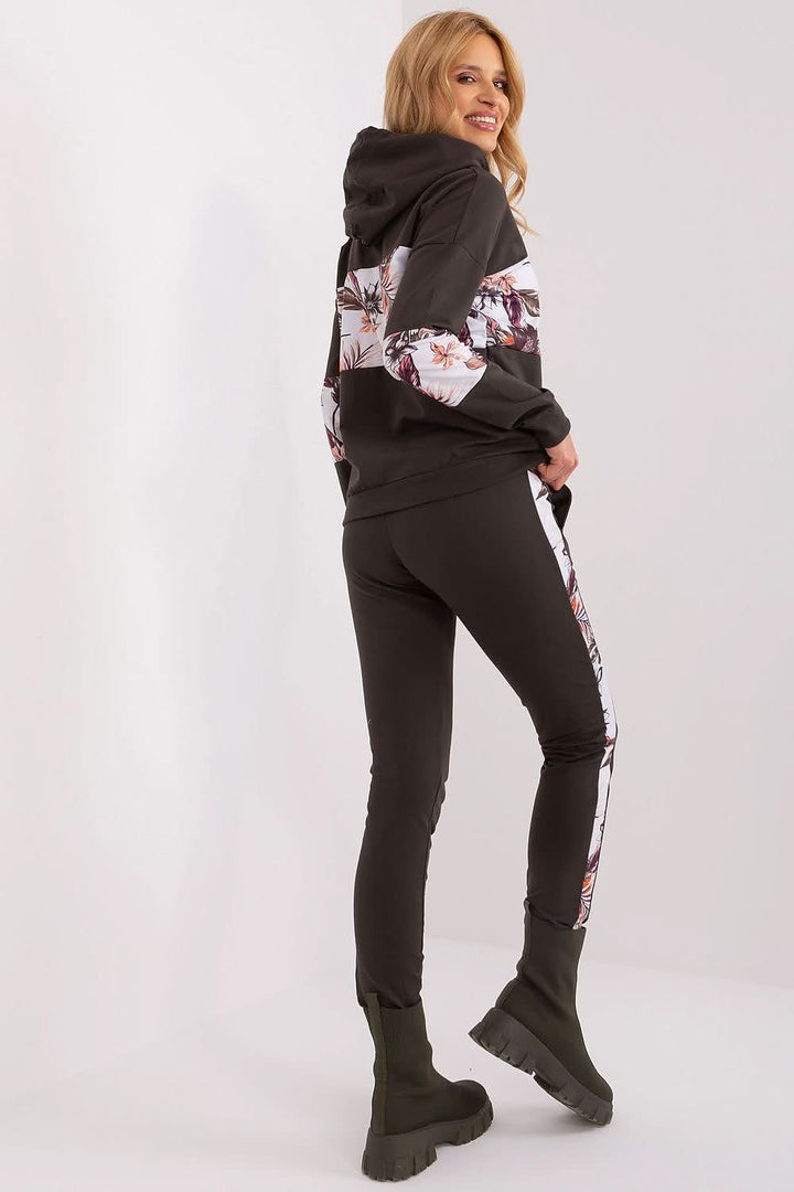 Floral Accent Cotton Tracksuit Set - Ludowika 