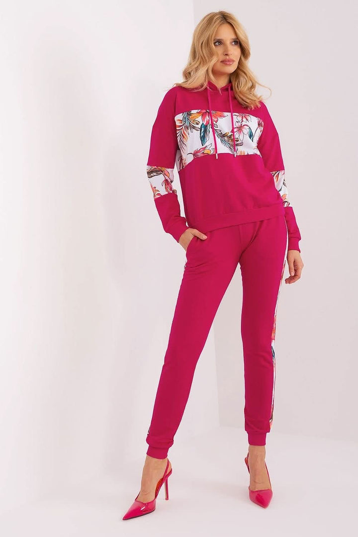 Floral Accent Cotton Tracksuit Set - Ludowika 