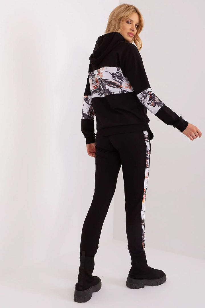Floral Accent Cotton Tracksuit Set - Ludowika 