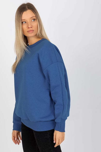 Loose-Fit Cotton Sweatshirt with Ribbed Hem