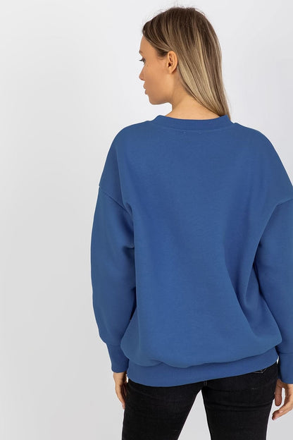 Loose-Fit Cotton Sweatshirt with Ribbed Hem