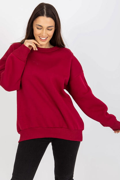 Loose-Fit Cotton Sweatshirt with Ribbed Hem