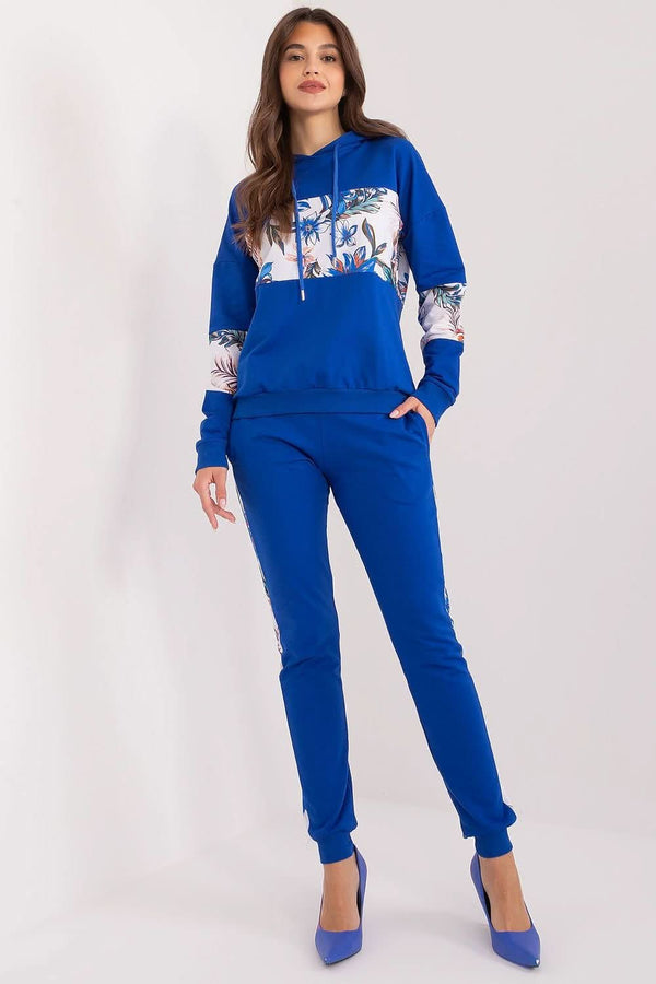 Floral Accent Cotton Tracksuit Set - Ludowika 