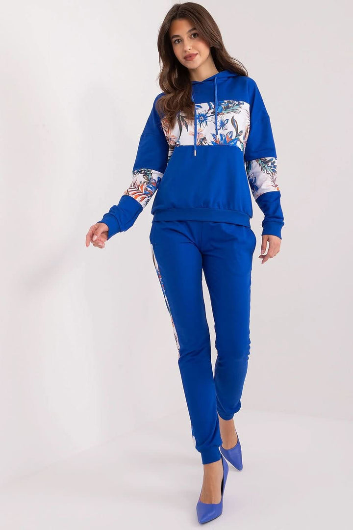Floral Accent Cotton Tracksuit Set - Ludowika 