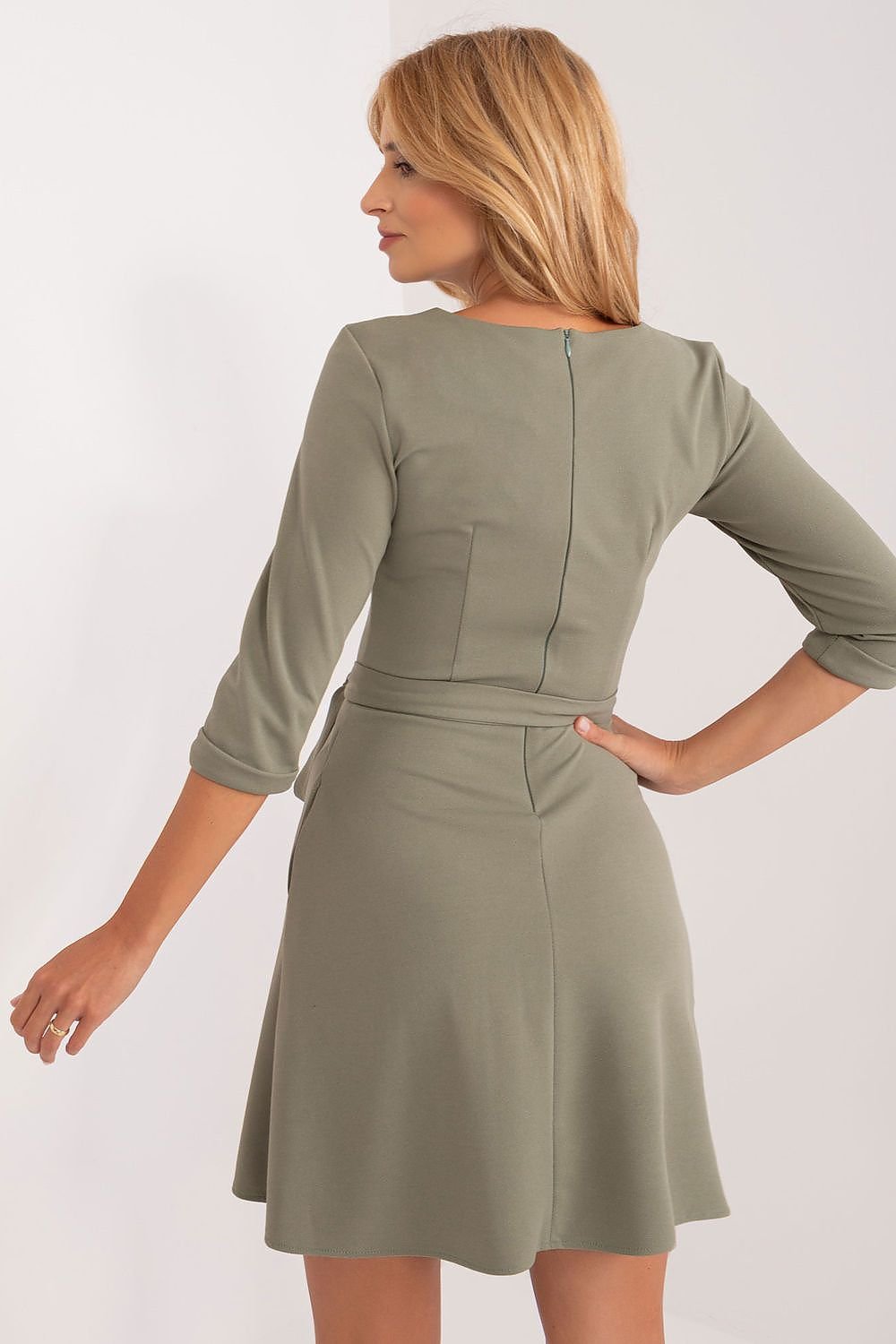 Timeless Flared Dress with Tie Belt and Pockets