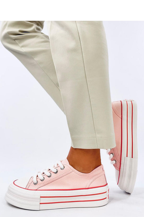 Women's Pink Sneakers on Double Sole with Thick Laces and Comfortable Fit