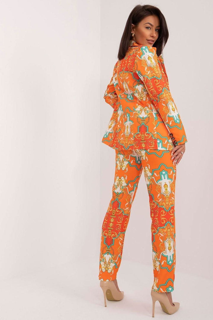 Women's Tailored Set with Long-Sleeve Jacket and High-Waisted Pants - Ludowika 