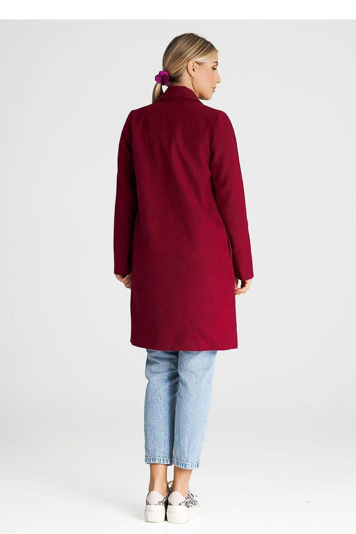 Versatile Unbuttoned Coat with Lined Collar and Belt - Ludowika 