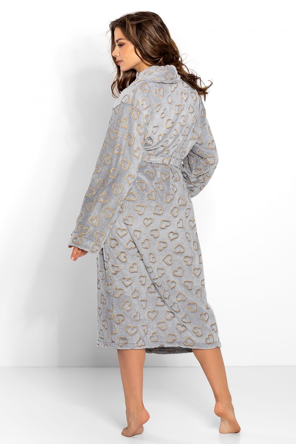 Gold Heart-Embellished Women's Bathrobe