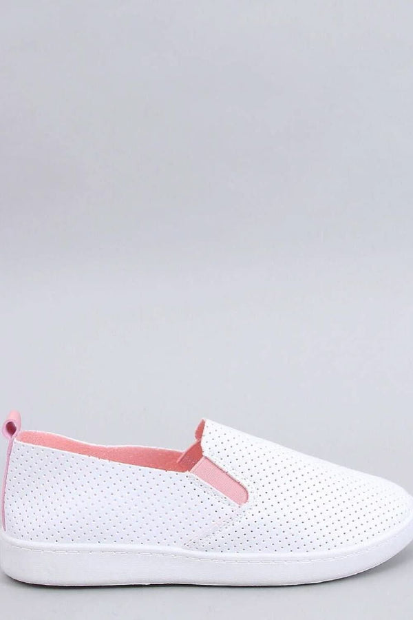 Women's Openwork Slip-On Sneakers with Contrasting Accessories and Perforated Organic Leather Texture