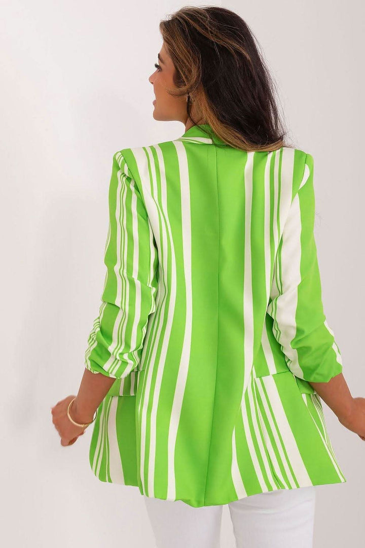 Casual Striped Blazer with 3/4 Sleeves - Ludowika 