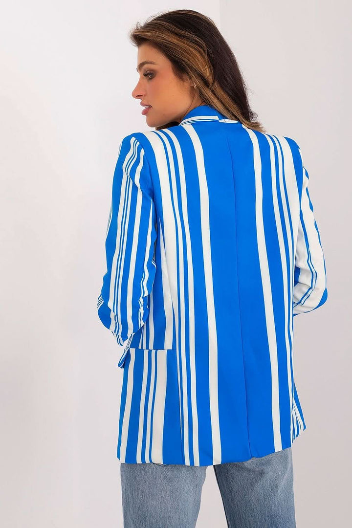 Casual Striped Blazer with 3/4 Sleeves - Ludowika 