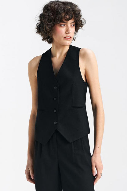 Women's Classic-Cut Vest with Button Closure