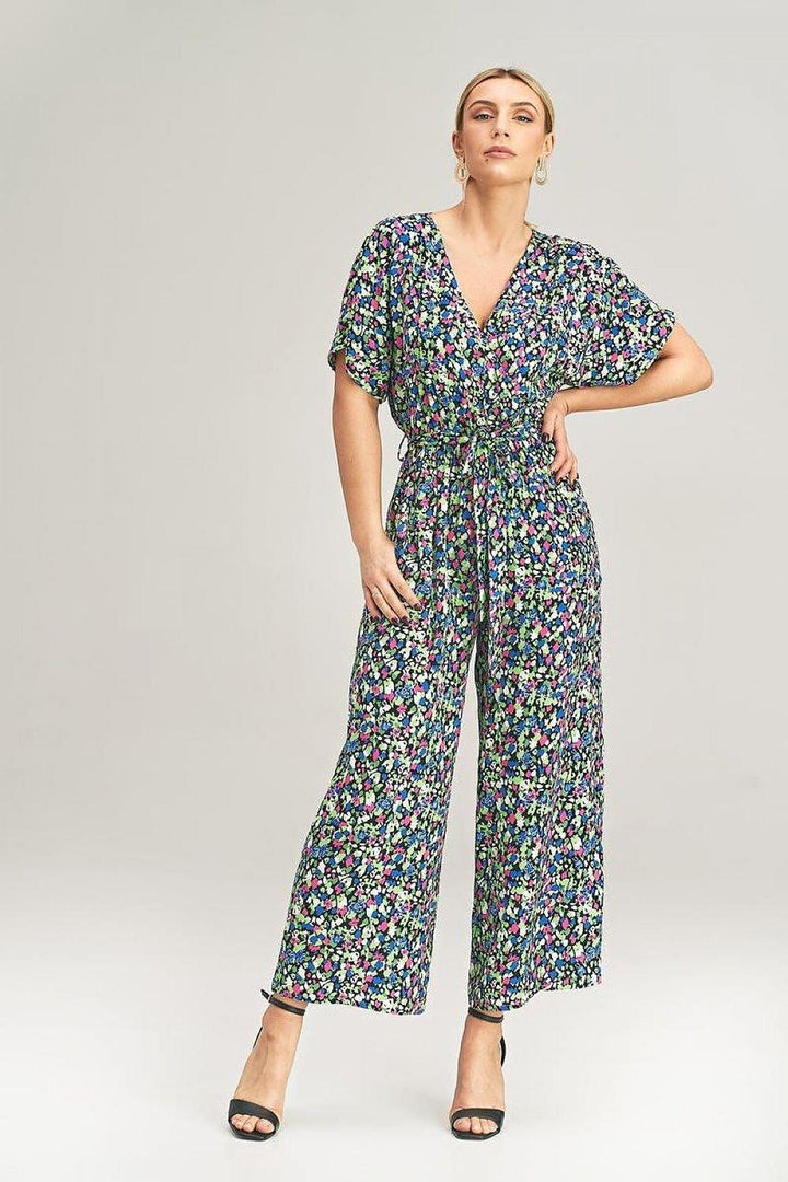 Wide-Leg Jumpsuit with Floral, Stripe, and Heart Pattern - Ludowika 