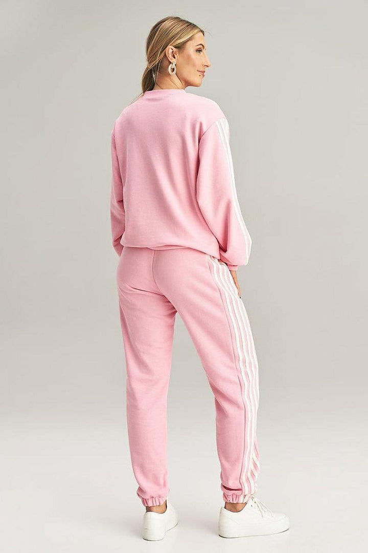 Pullover Sweatshirt & Sweatpants Tracksuit with Stripes - Ludowika 