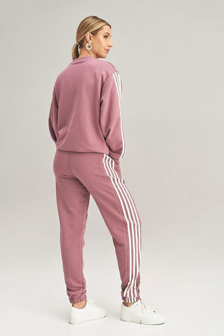 Pullover Sweatshirt & Sweatpants Tracksuit with Stripes - Ludowika 