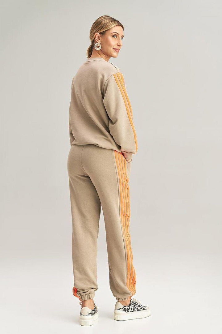 Pullover Sweatshirt & Sweatpants Tracksuit with Stripes - Ludowika 