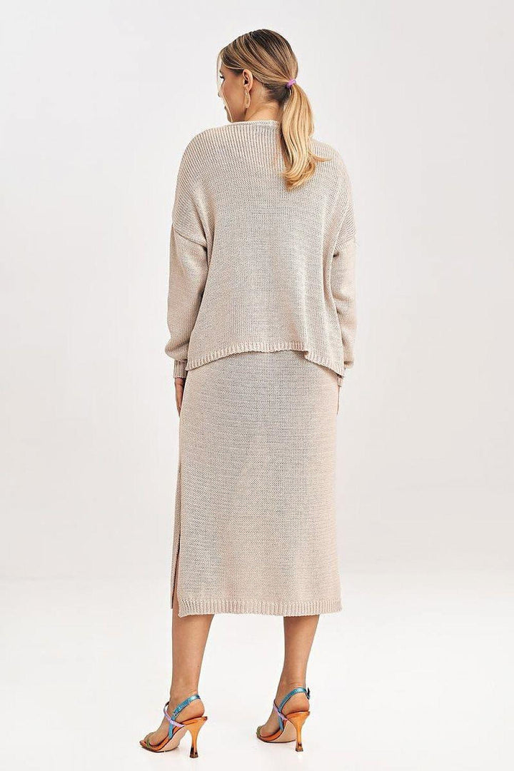 Women's Two-Piece Set with Midi Dress and Bolero - Ludowika 