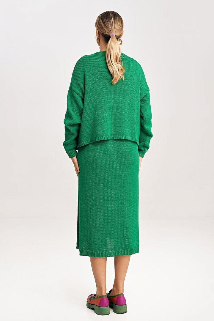 Women's Two-Piece Set with Midi Dress and Bolero - Ludowika 