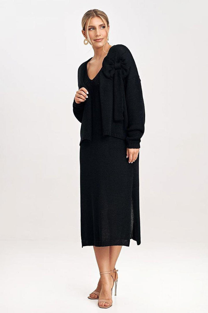 Women's Two-Piece Set with Midi Dress and Bolero - Ludowika 