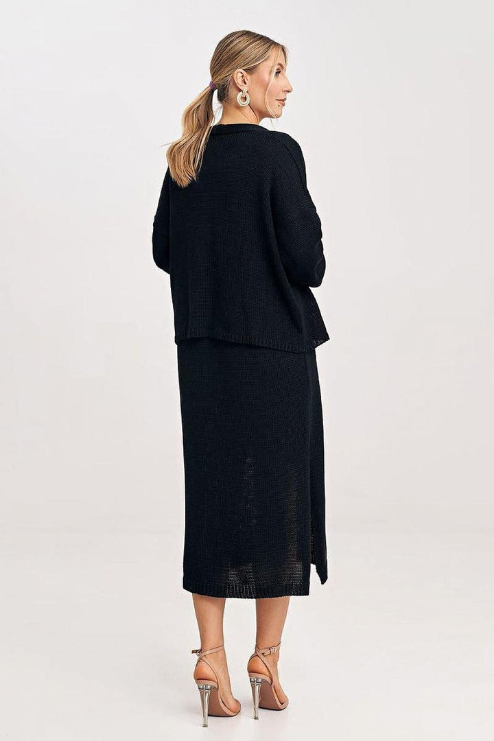 Women's Two-Piece Set with Midi Dress and Bolero - Ludowika 