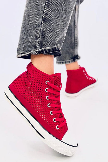 Unique lace-up high-top sneakers featuring a breathable mesh pattern. Made with fabric for both the outer and inner material, these sneakers combine timeless design and comfort to help you stand out with every step.






