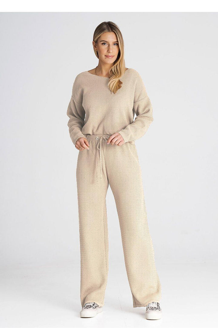 Sweatshirt & Tie-Waist Pants Set - Ludowika 