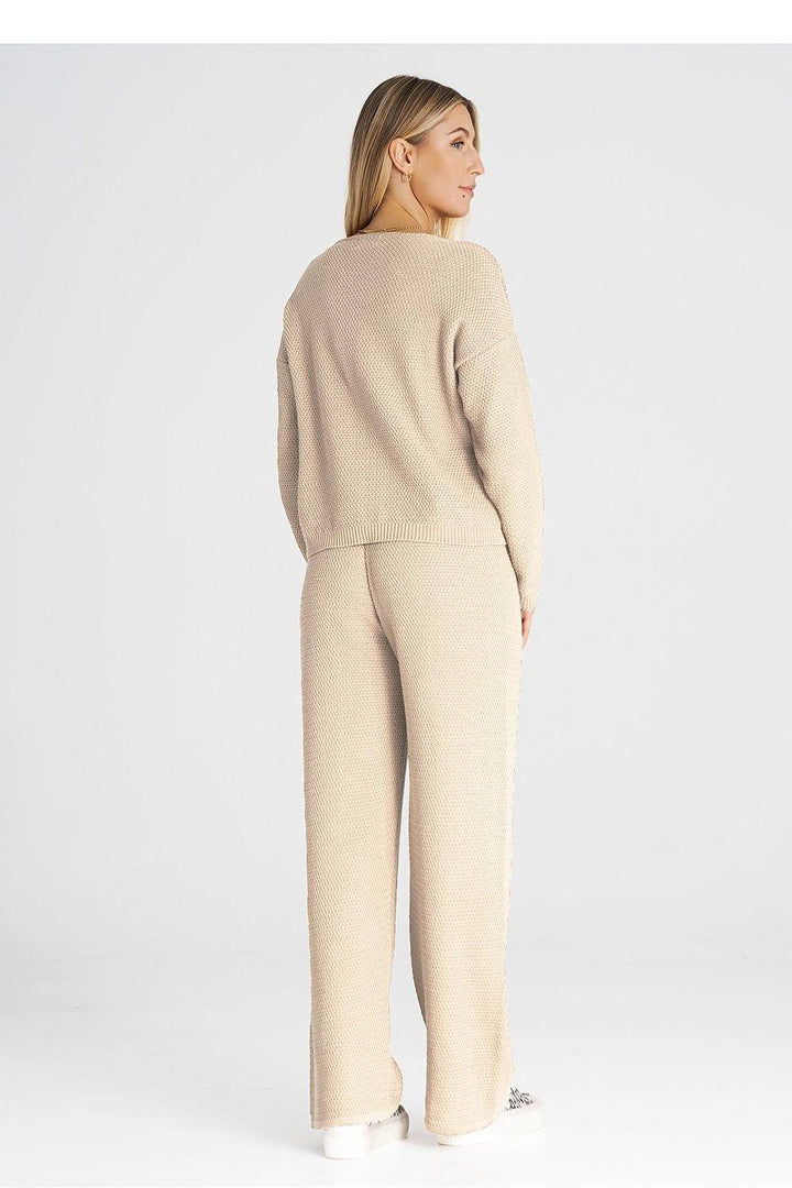 Sweatshirt & Tie-Waist Pants Set - Ludowika 